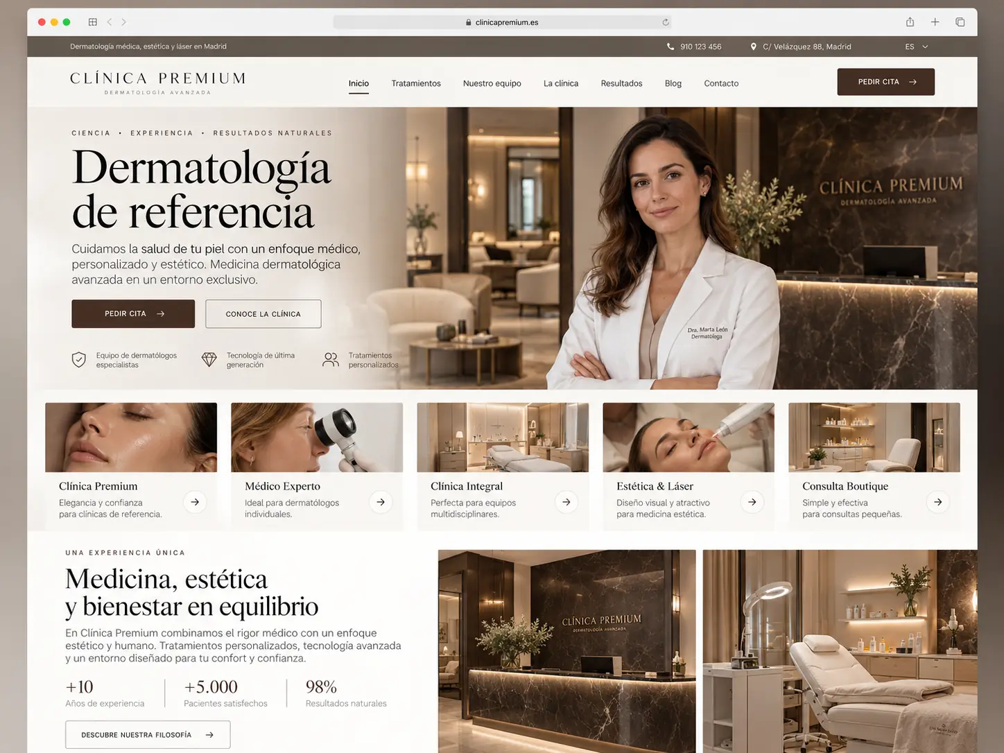 Vista previa de la plantilla Clínica Premium