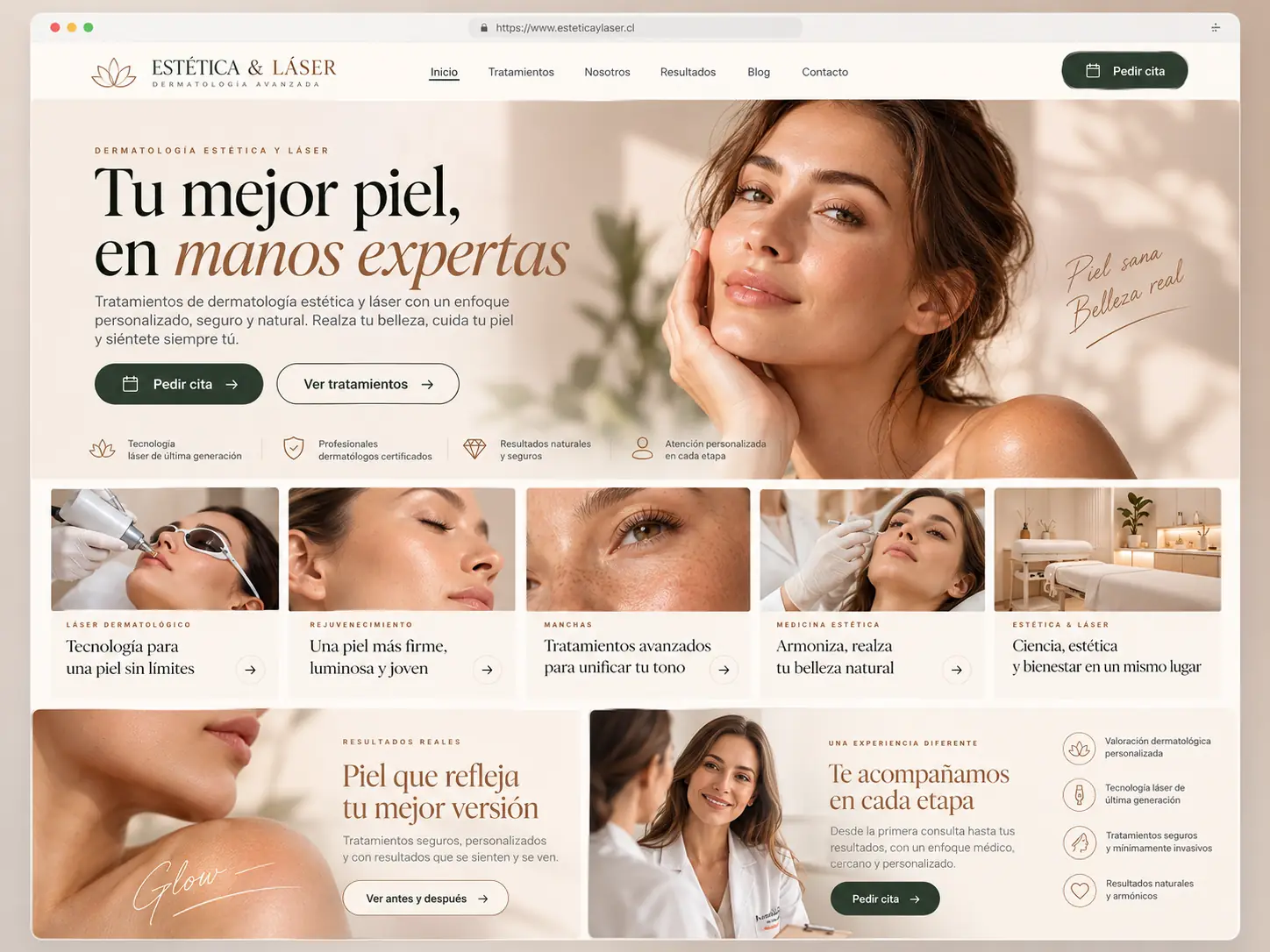 Vista previa de la plantilla Estética & Láser